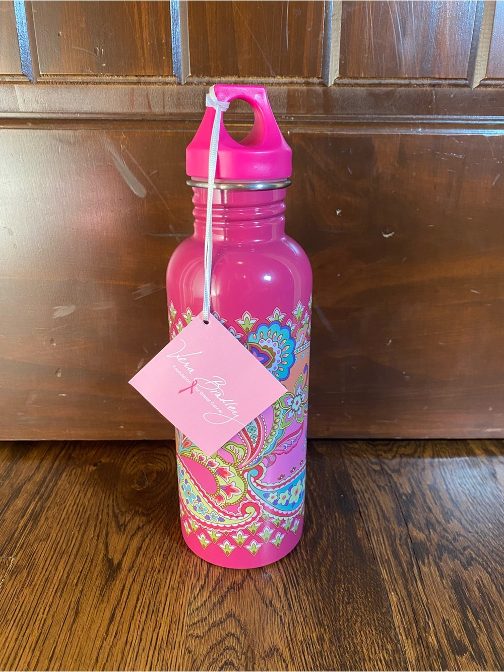 NWT Vera Bradley Metal Water Bottle Pink Paisley Swirls 25 oz